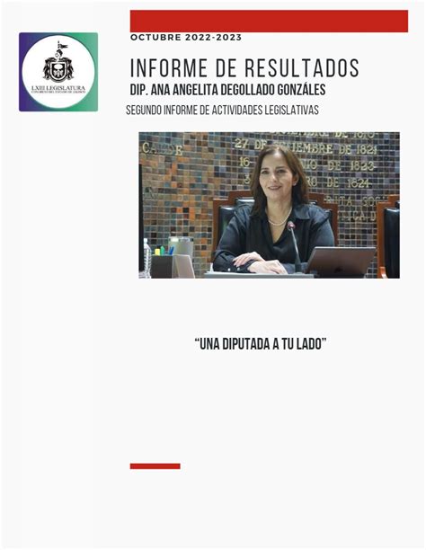 Informe De Actividades Y Resultados 2022 2023 Diputada Ana Degollado