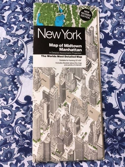 Rare Anderson Axonometric D Projection Map Of Midtown Manhattan