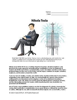 Nikola Tesla Q A Worksheet By Oasis EdTech TPT