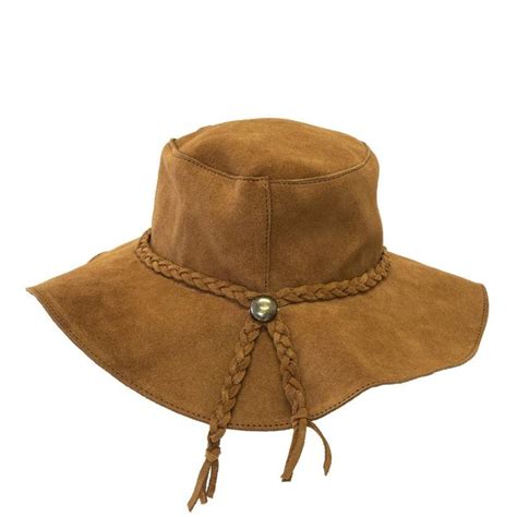 Suede Leather Floppy Hat Suede Hat Suede Leather Hippie Hat