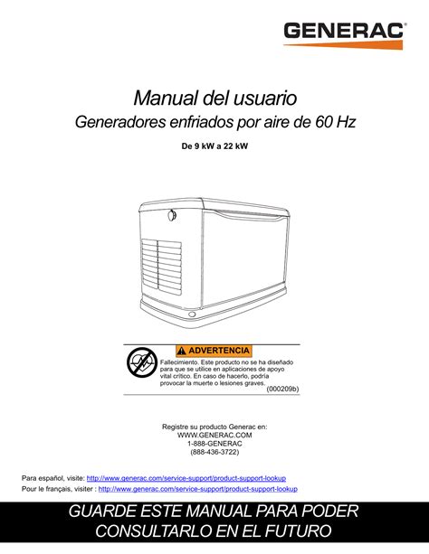 Generac 16 Kw G0070371 Standby Generator Manual De Usuario Manualzz