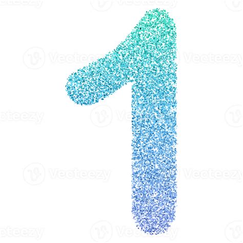 Gradient Glitter Number 1 46645811 Png