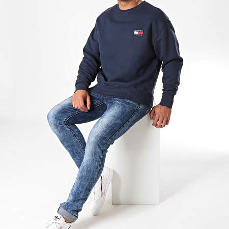 Tommy Jeans Sweat Crewneck Badge 6592 Bleu Marine