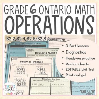 Grade Operations Bundle New Ontario Math B Number By Stacey S Circle