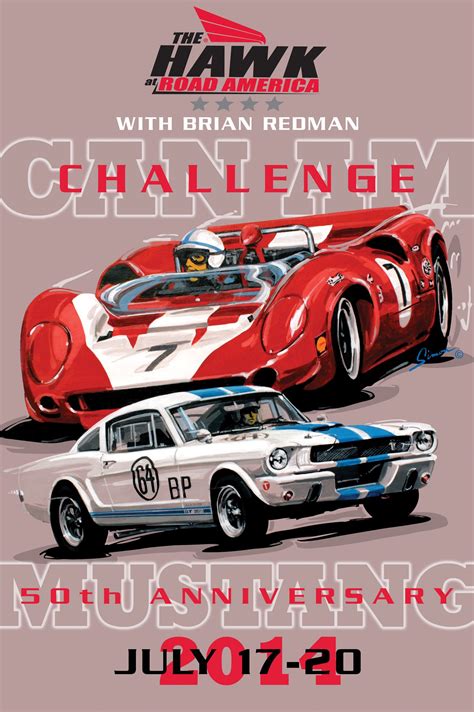 Road America Poster Can Am Surtees Lola And Mustang Vintage Racing