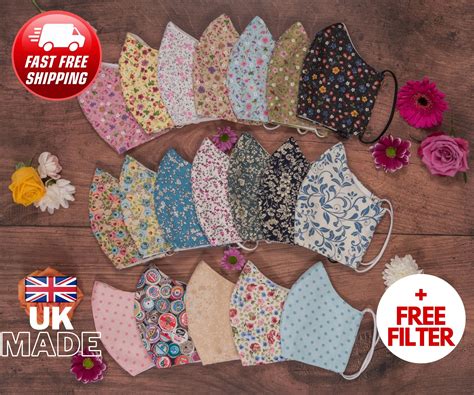 Reusable Cotton Face Masks Free Filter Washable Face Masks | Etsy UK