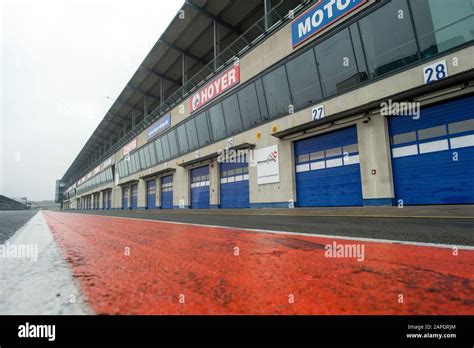 Oschersleben, Germany. 22nd Jan, 2020. View into the empty pit lane of ...