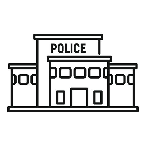 Police station building icon, outline style 14505483 Vector Art at Vecteezy