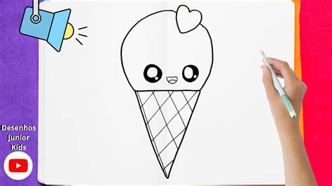 Como Desenhar Sorvete De Casquinha Kawaii Drawing Ice Cream YouTube