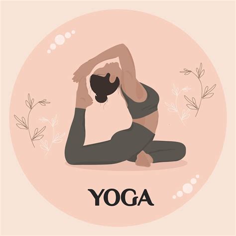 Cartel Con Mujer En Pose De Yoga Vector Premium