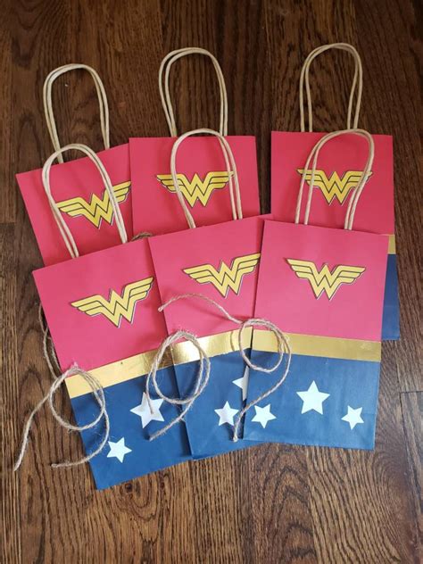 One Wonder Woman Superhero Birthday Party Favor Bag Etsy