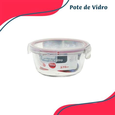 Pote Hermético De Vidro Marmita micro ondas forno 370ml Dolce Home