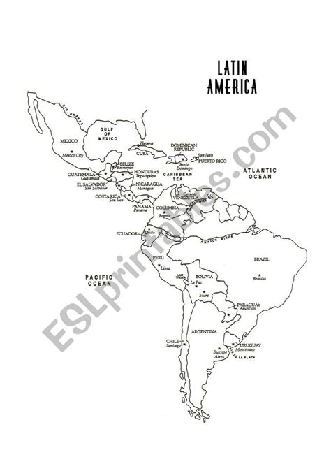 Latin America Map Esl Worksheet By Karrie