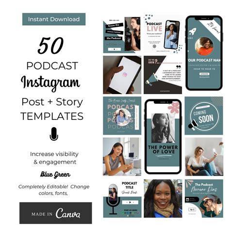 Podcast Instagram Post Templates Canva Template Podcast Template