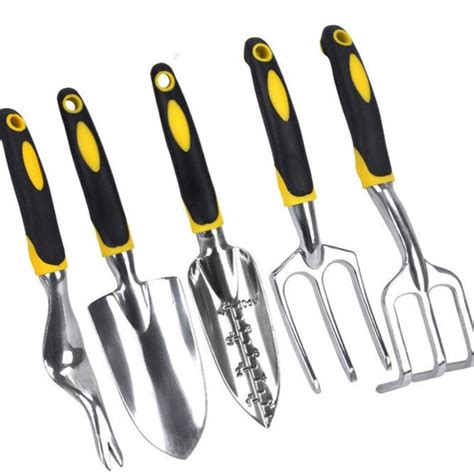 Garden Tool Set 5 Piece Heavy Duty Gardening Kit With Soft Rubber Hand