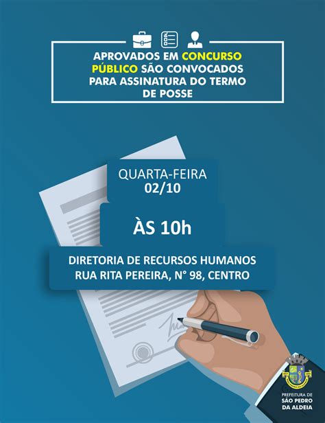 Aprovados em Concurso Público são convocados para assinatura do termo