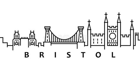 Bristol City Skyline Silhouette Vector Logo Illustration Stock Vector ...