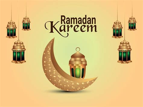 Ramadan Kareem Invitation Greeting Card With Islamic Lantern 2450815