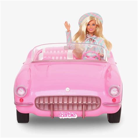 Coche Coleccionable Barbie La Película Corvette Rosa Descapotable