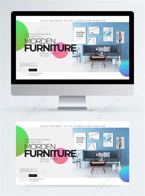 Creative Fashion Color Gradient Furniture Promotion Banner Template