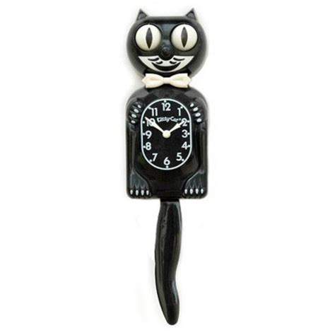 Small Kit-Cat Clock in Black with Wagging Tail – ArtsiHome