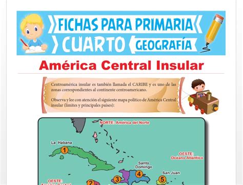 América Central Insular para Cuarto Grado de Primaria