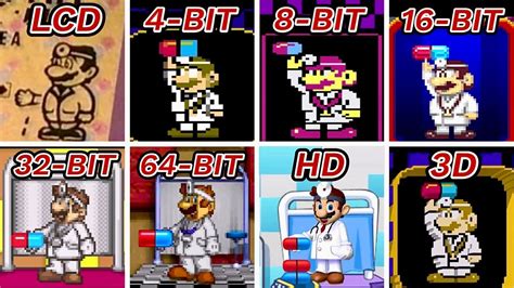 Dr Mario LCD Vs 4 BIT Vs 8 BIT Vs 16 BIT Vs 32 BIT Vs 64 BIT Vs HD Vs