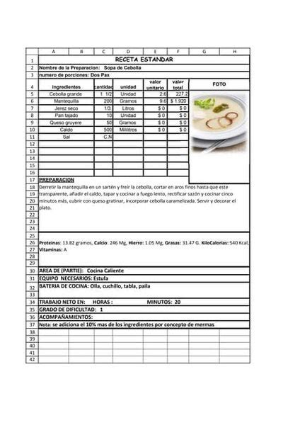 Descubrir 38 Imagen Ficha Tecnica De Una Receta Abzlocal Mx