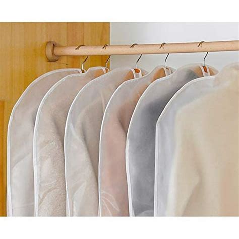 Hanging Garment Bag Lightweight Clear Full Zipper Suit Bags Set Of 5