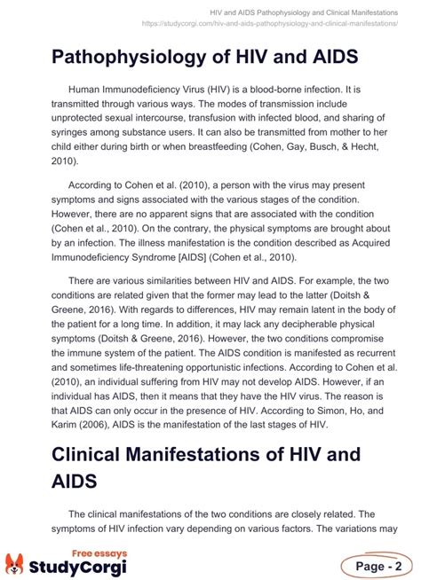 Pathophysiology And Clinical Manifestations Of Hiv And Aids Free