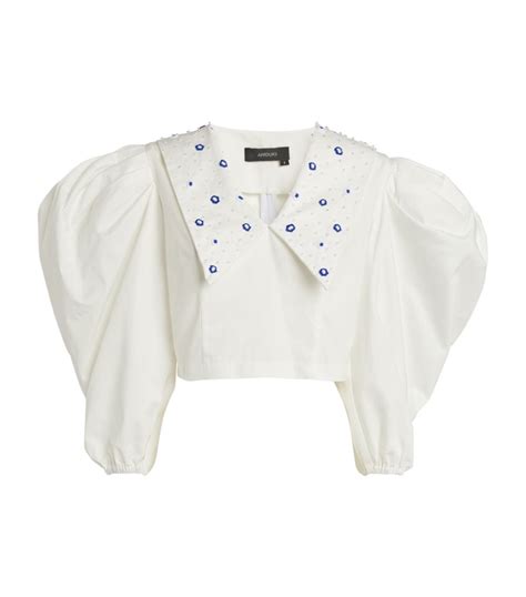 Anouki White Floral Embroidered Blouse Harrods Uk