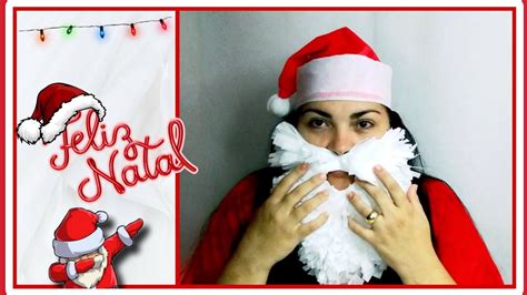 DIY GORRO E BARBA DO PAPAI NOEL DE TNT Especial Natal Inventa Ação