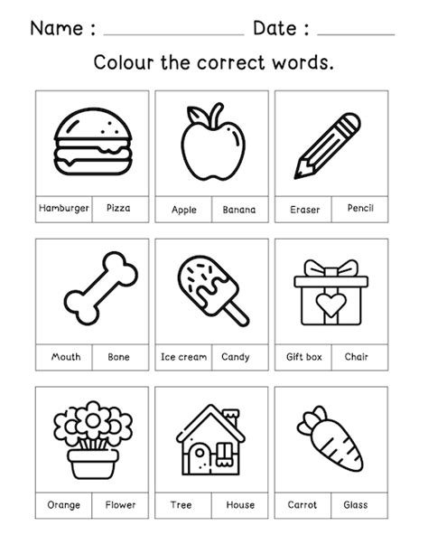 Premium Vector Color The Worksheet And Choose The Correct Answer