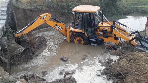 JCB Working For New Bridge Construction JCB Breaking Bridge Wall