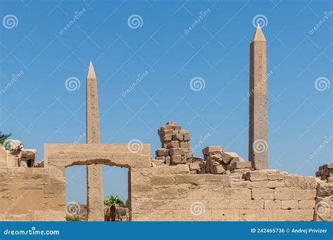 Thutmose I Obelisk And Queen Hatshepsut Obelisk In Amun Temple Karnak