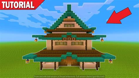 Minecraft How To Build A Large Japanese Housecastle Tutorial Easy