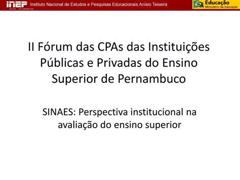 Ppt Ii F Rum Das Cpas Das Institui Es P Blicas E Privadas Do Ensino