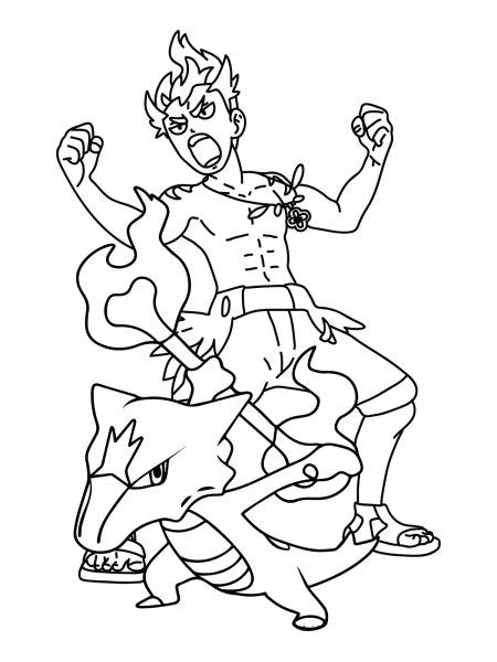 Kiawe Pokemon Coloring Pages