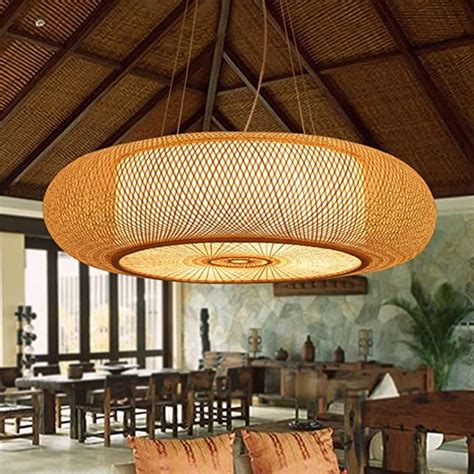 Lampe Suspendue R Tro Chandelier En Bambou Tress En Bambou Naturel