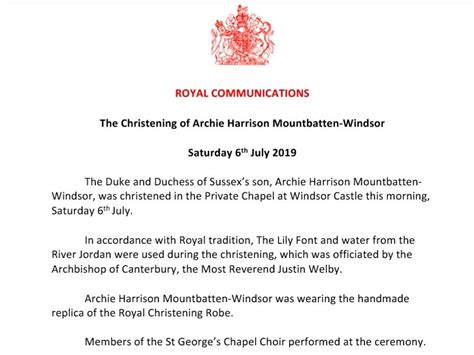 Baby Archie's Christening at Windsor Castle - Meghan Maven