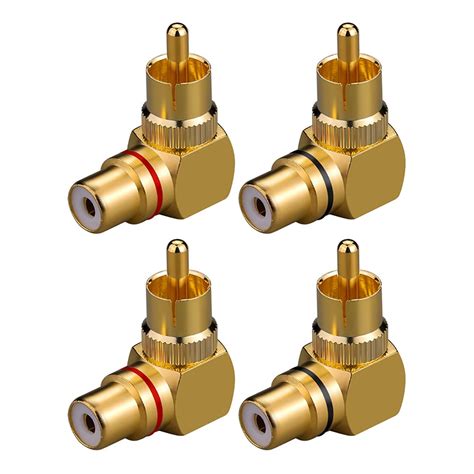 Eightnoo Rca Right Angle Adapter Degree Rca Male To Female Gold