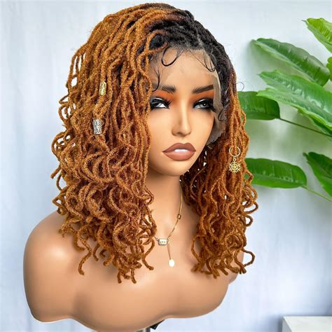 Amazon SOKU Curly Dreadlocks Wig Full Lace Ombre Brown 16 Inch