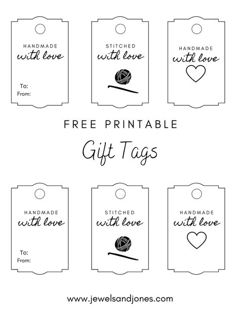 Crochet Gift Tags Free Printable Jewels And Jones