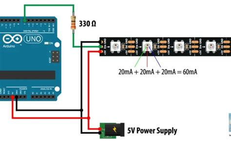 Arduino Nano And Ws2812b Rgb Led Strip Powering Connections Using Pcb