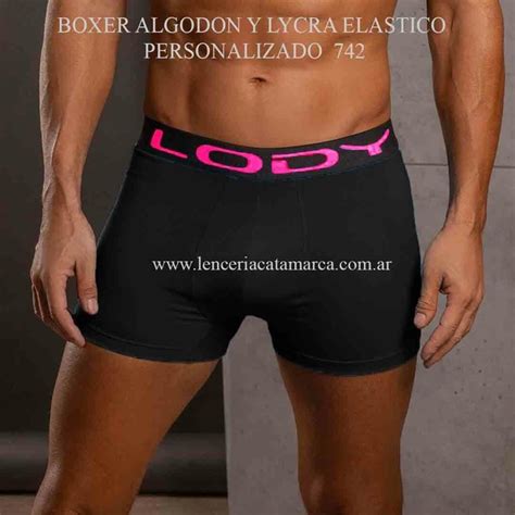 LODY BOXER ALGODON Y LYCRA ELASTICO PERSONALIZADO NEGRO LETRAS FUCSIA 742NF