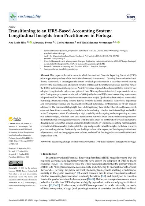 PDF Transitioning To An IFRS Based Accounting System Longitudinal