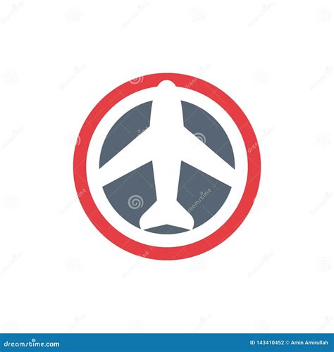 Vector Illustration of a Flat Plane Icon Stock Vector - Illustration of ...