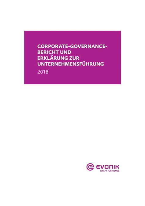 Pdf Corporate Governance Bericht Und Erkl Rung Zur