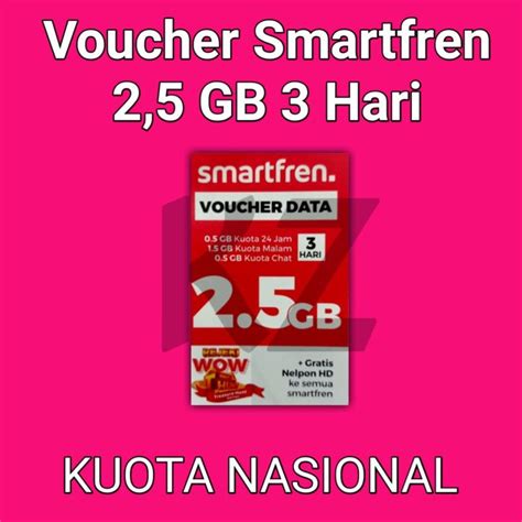 Voucher Smartfren 2 5 GB 3 Hari Lazada Indonesia