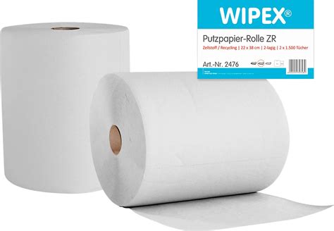 Putzpapier WIPEX ZR 2 lagig Tuchgröße ca 220 x 360 mm Zellstoff